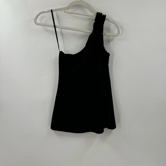 Vintage xhilaration Y2K black one shoulder ruffle blouse. - Picture 1 of 6